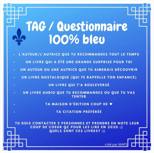 Tag / Questionnaire 100 % bleu